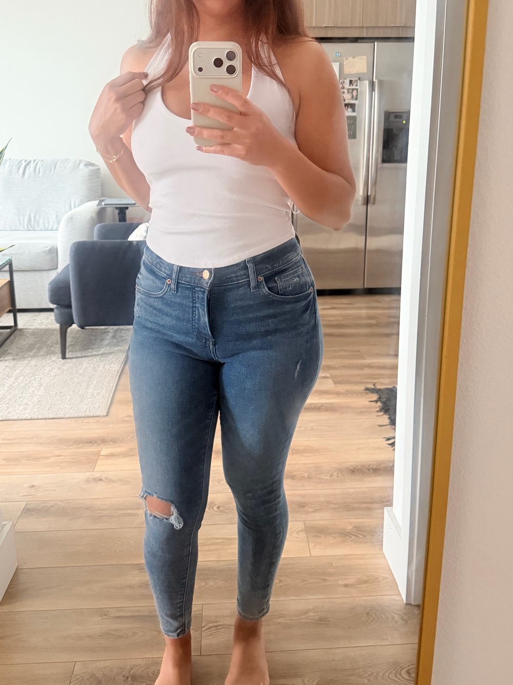 Express skinny mid rise ankle jeans